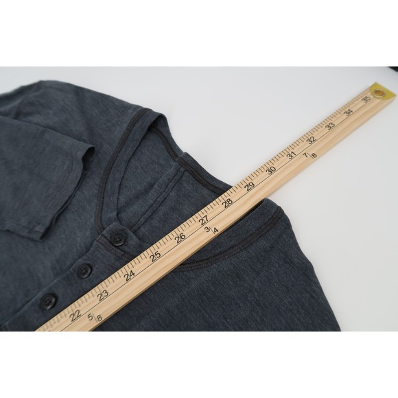 Lululemon Mens Large 5‎ Year Basic Henley Long Sleeve Shirt Heathered Dark Gray - Picture 9 of 9